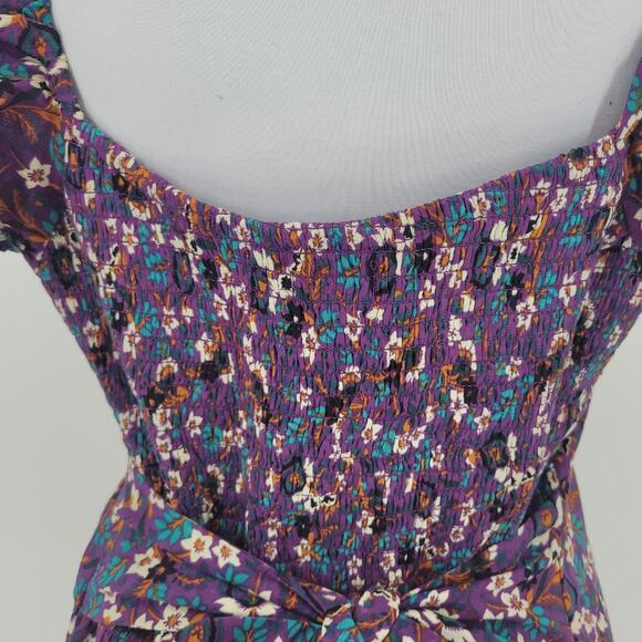 NWT Band of the Free Coraline Purple Floral Crossover Mini Dress Summer Size L - Picture 6 of 11